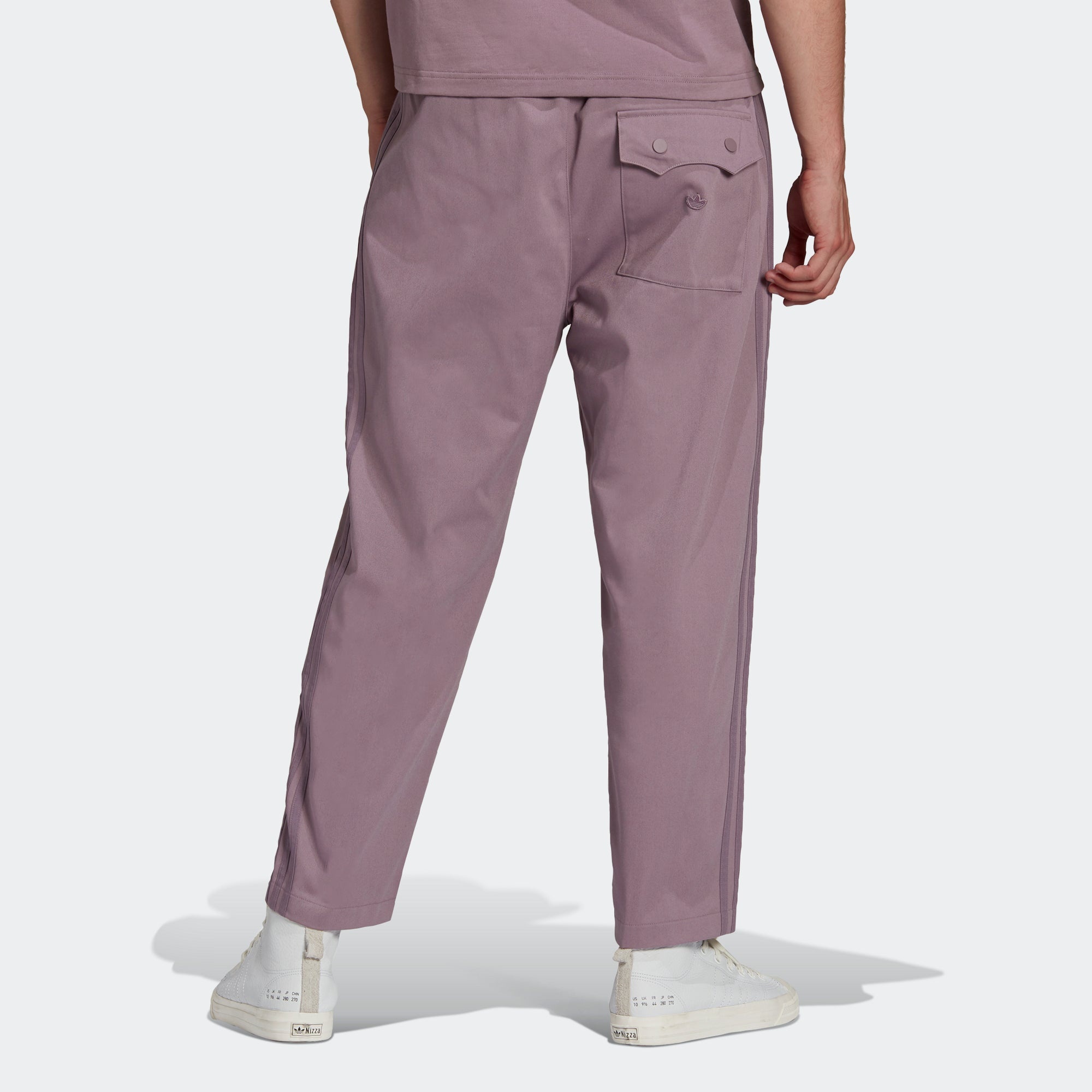 Men's adidas originals C Twill Pant Side Stripe Loose Sports Pants/Trousers/Joggers Light Purple HC8 - 3