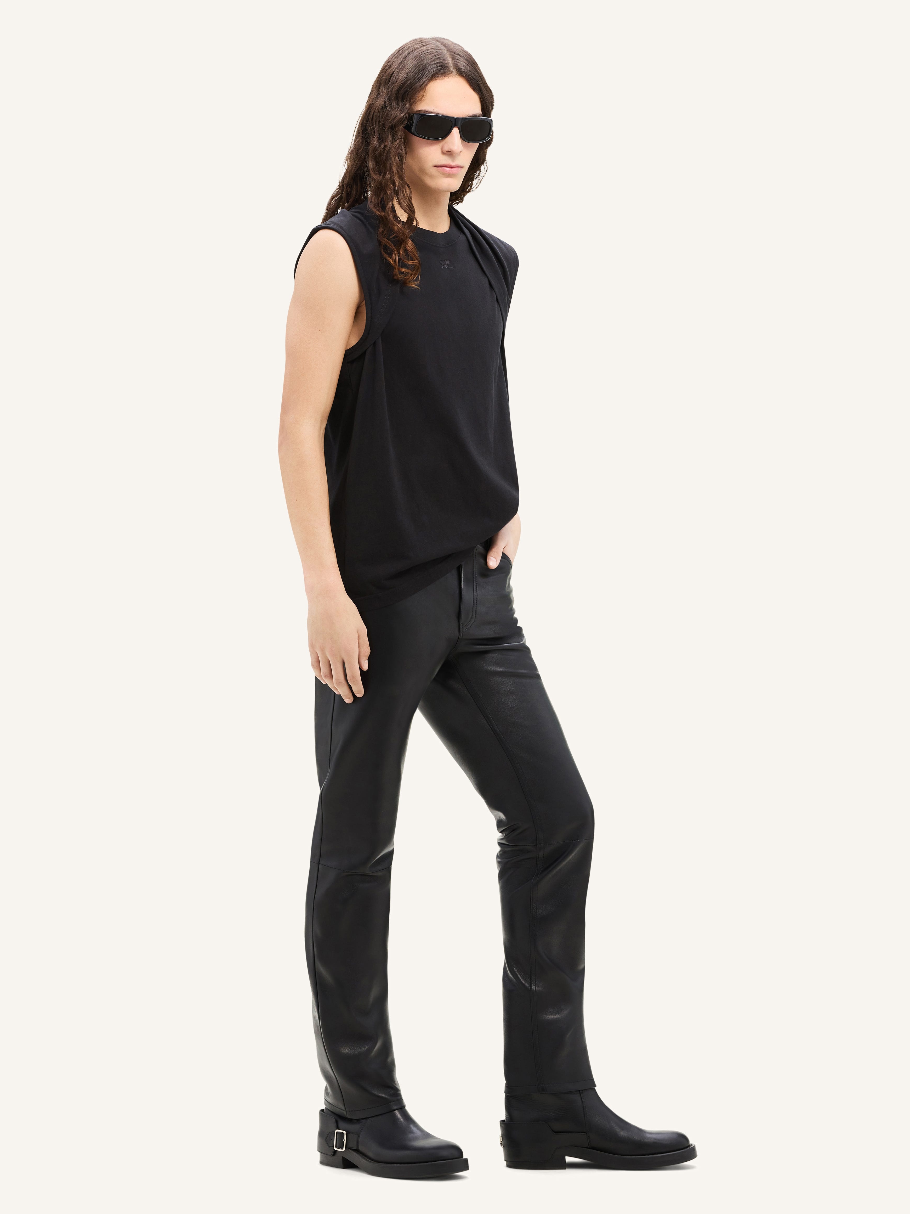 5-POCKET VINTAGE LEATHER PANTS - 3