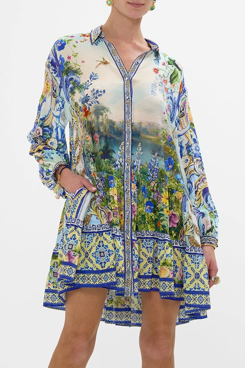 LONG SLEEVE TIERED SHORT DRESS 5