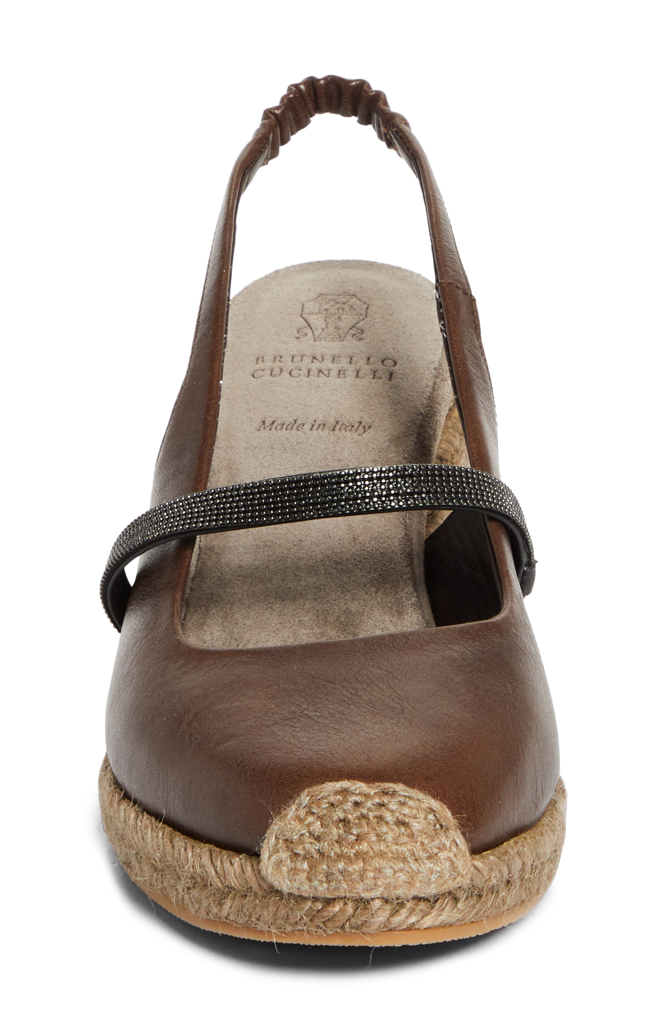 Brunello Cucinelli Monili Strap Espadrille Wedge Slingback Pump in C9122 Cacao at Nordstrom - 2