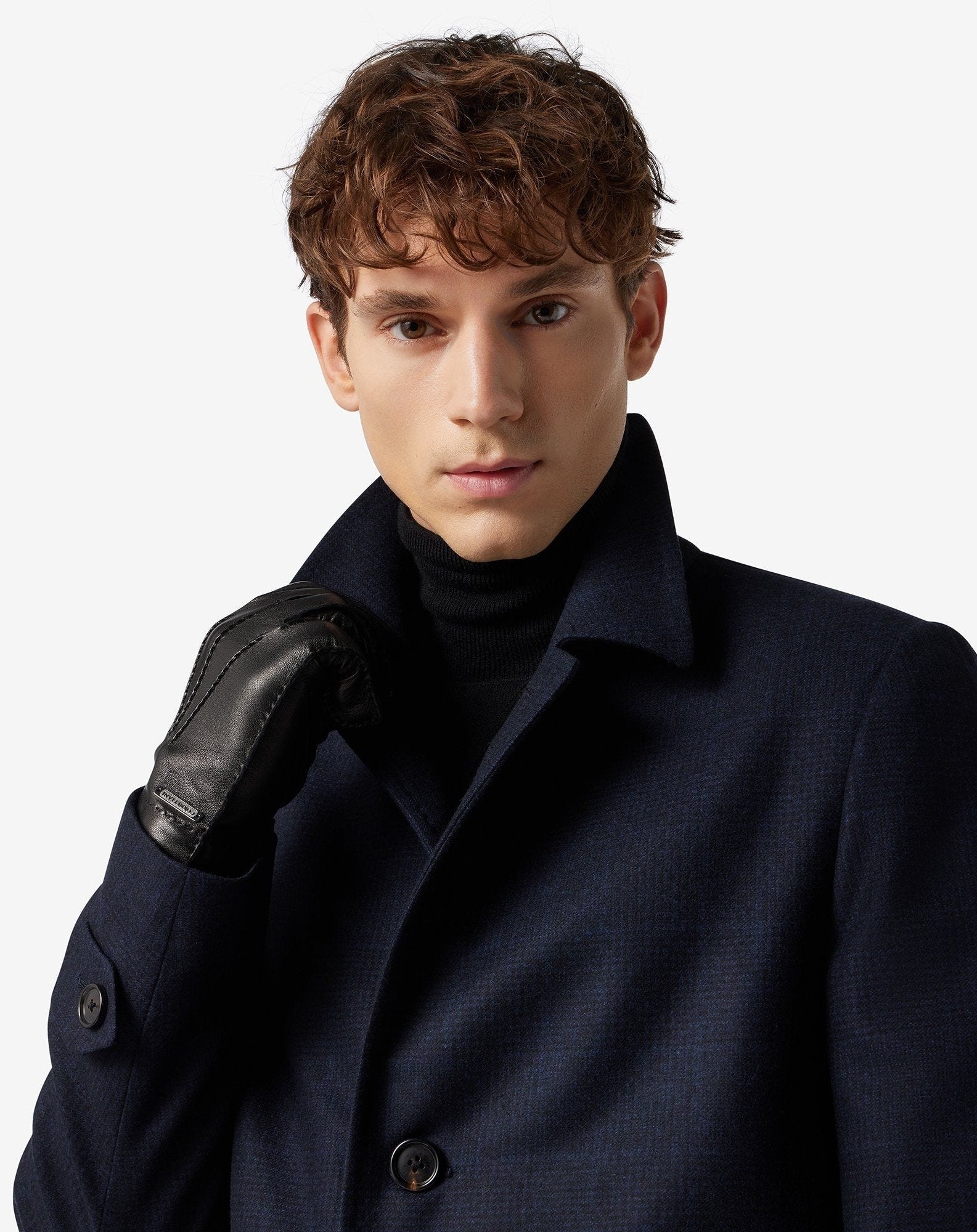 Blue glen plaid wool and cashmere coat - 4