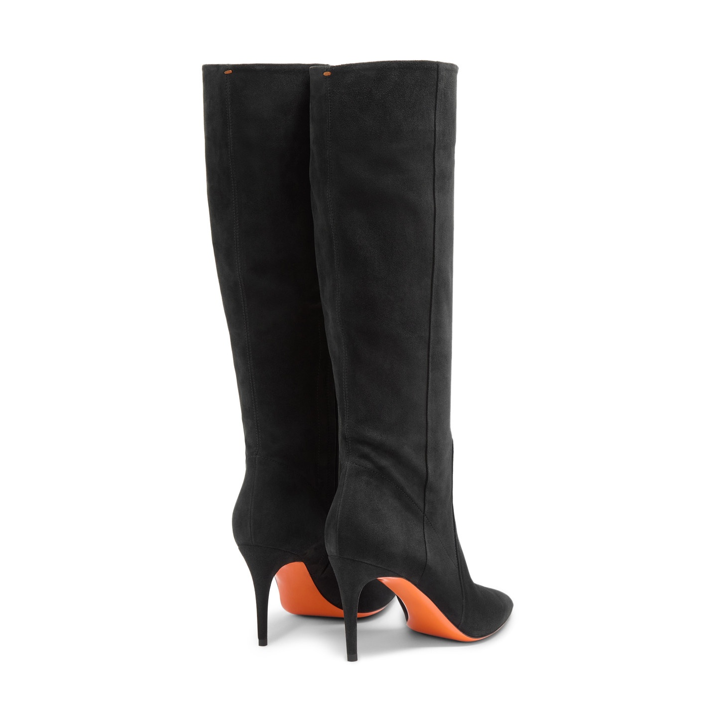 Women's black suede high-heel boot - 4
