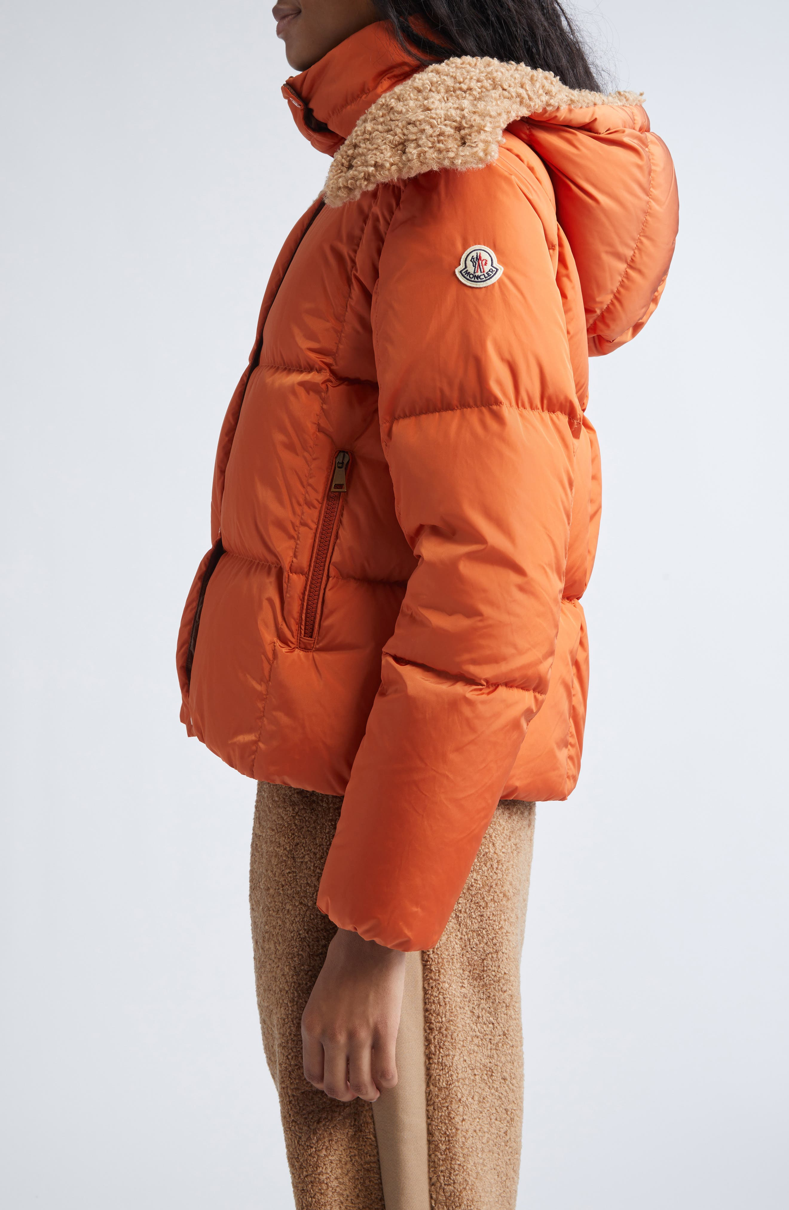 Moncler Castelnou Box Quilted Down Puffer Jacket in Orange at Nordstrom - 4