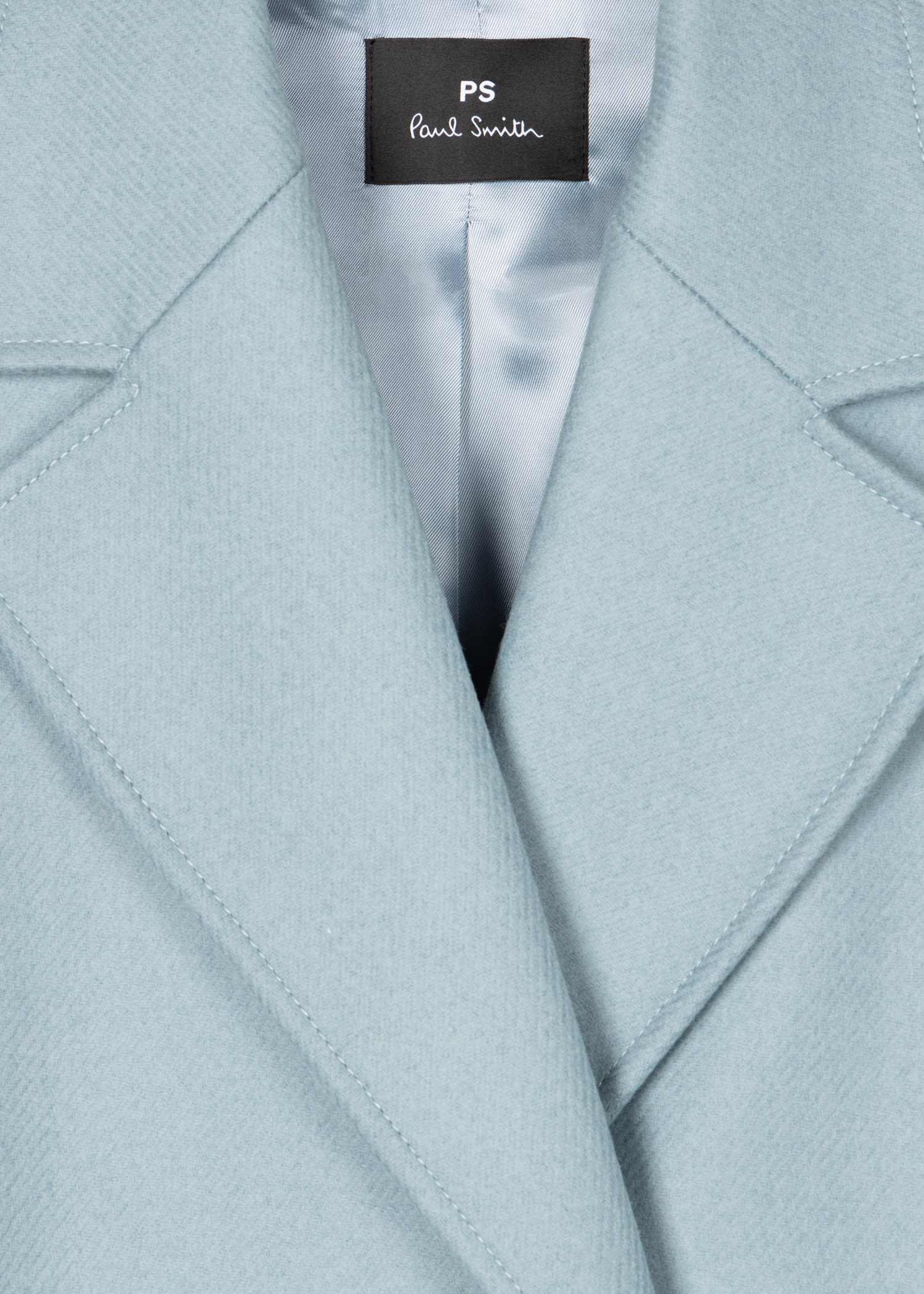 Light Blue Wool-Cashmere Pea Coat - 3