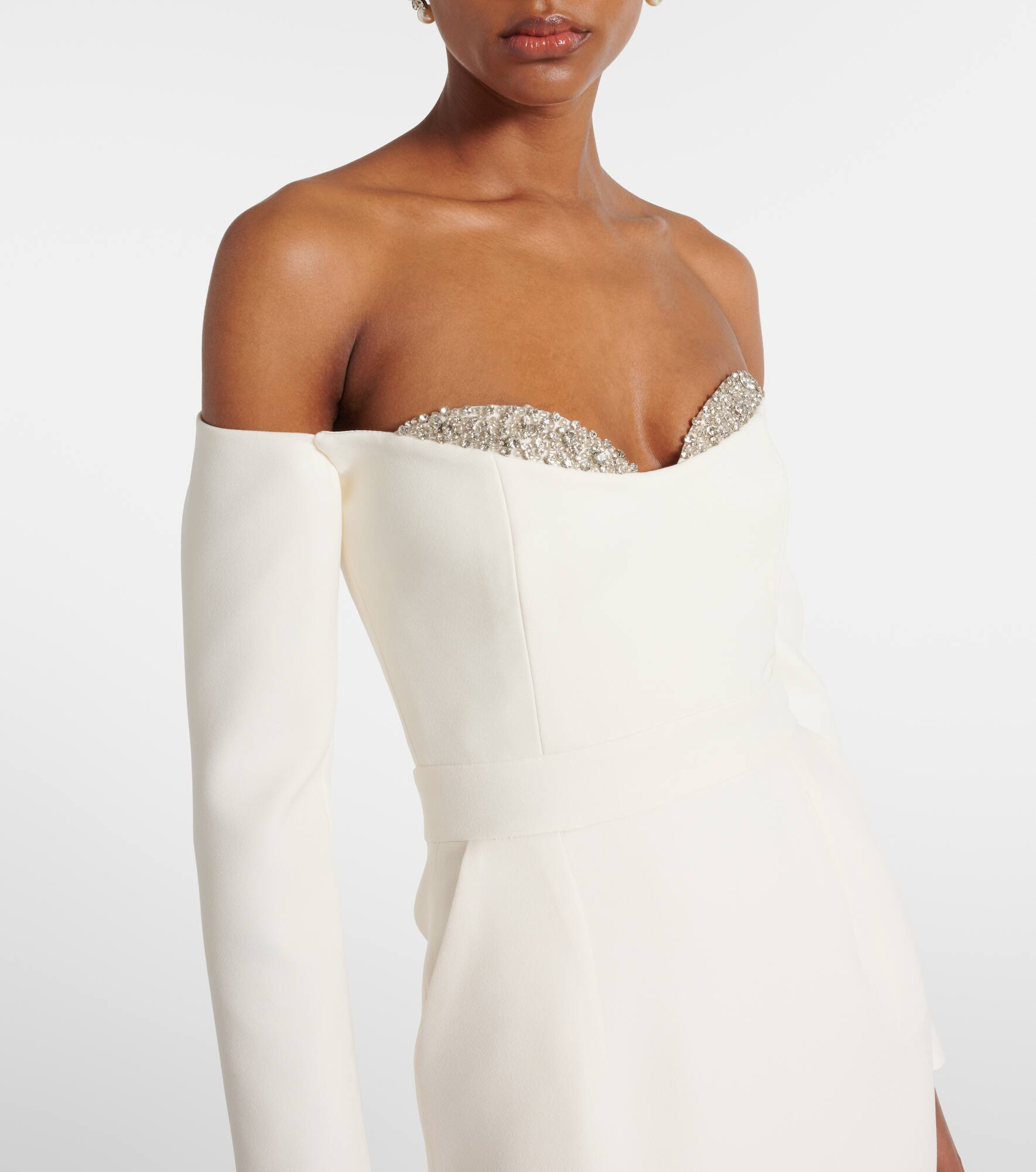 Bridal Farah embellished off-shoulder midi dress - 4