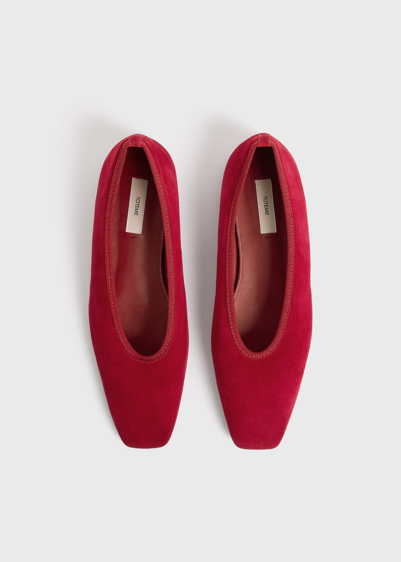 Minimalist suede ballerinas scarlet 5