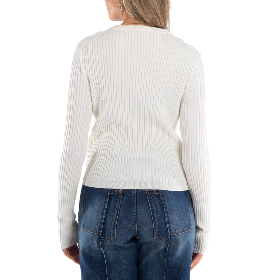 Rabanne Long Sleeve Floral Detail Knit Sweater - 6