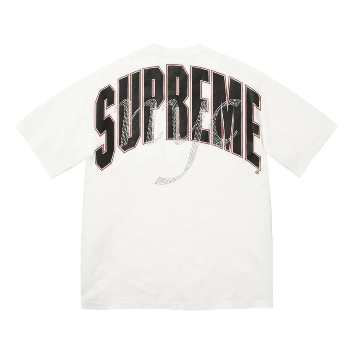 Supreme SS26 Rhinestone Script S/S T-Shirt 'White' SUP-SS26-324-WHT - 1