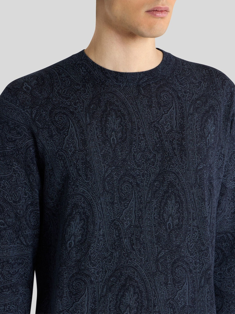 Etro COTTON-BLEND SWEATER WITH FLORAL ARNICA MOTIF outlook