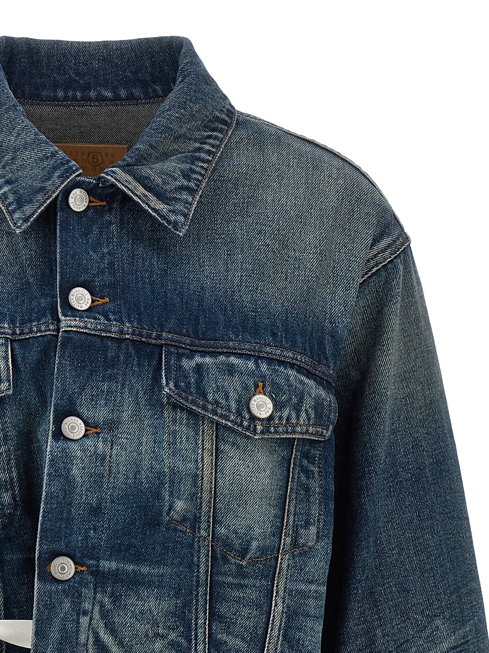 Tape Denim Jacket Puffer Jackets Blue - 3