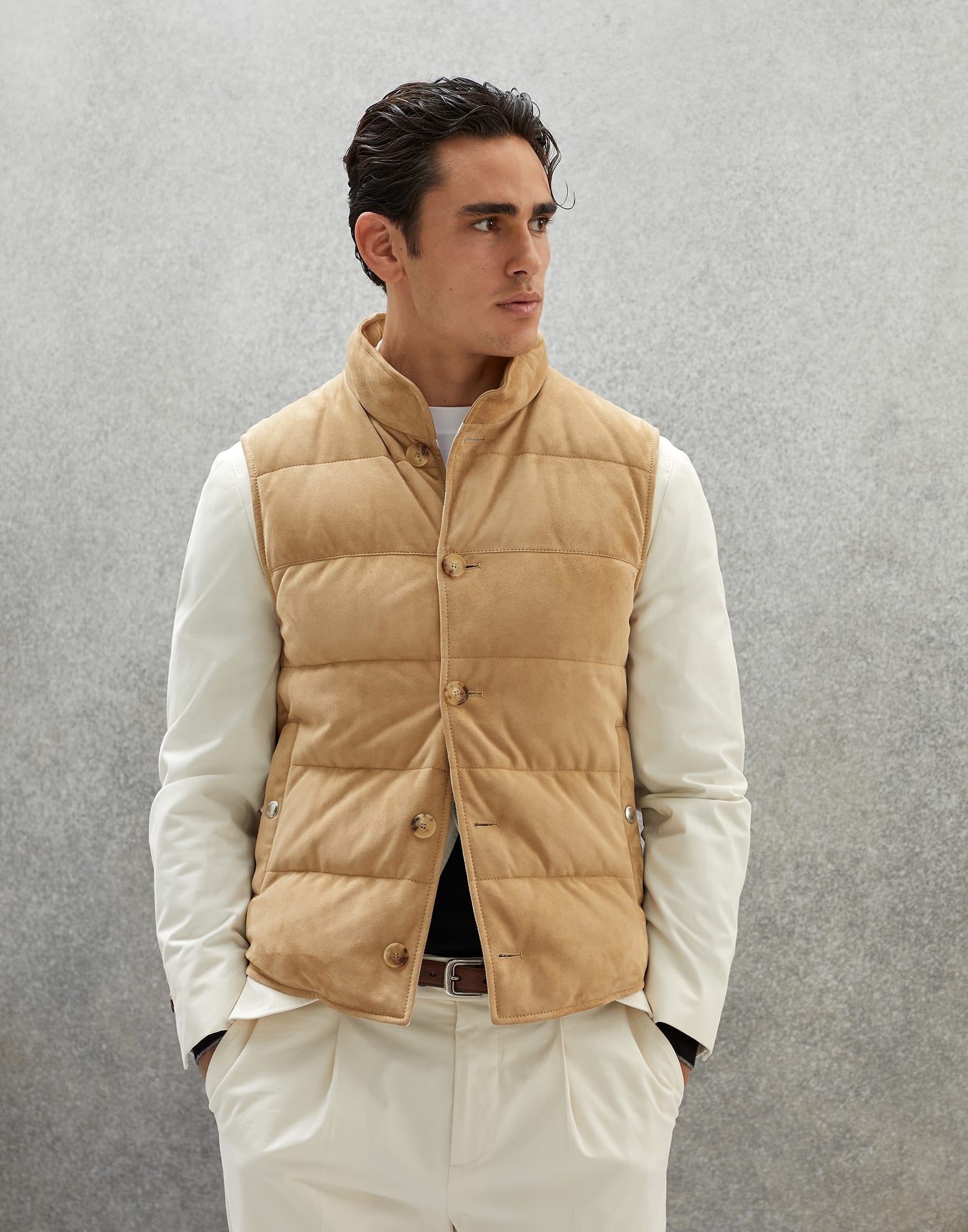 Suede down vest - 1