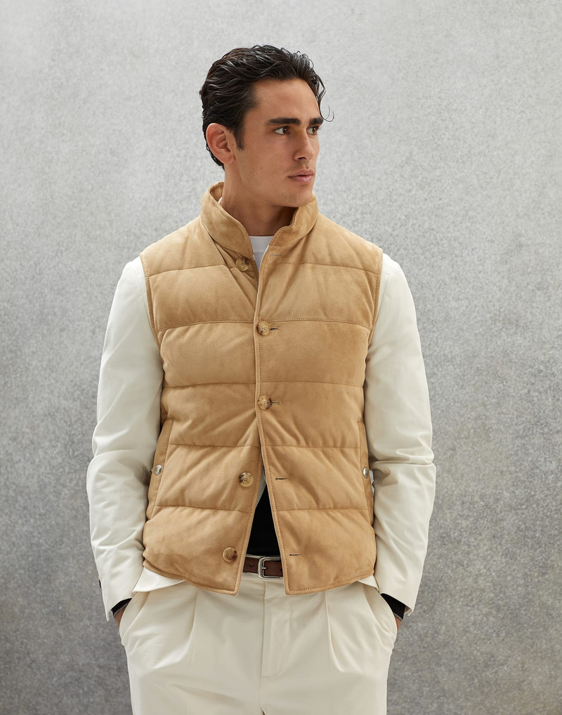 Suede down vest 1