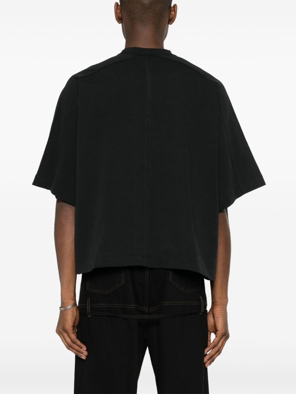 panelled organic-cotton T-shirt - 5