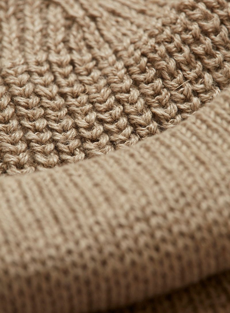 Linen Beanie in Ivory 3