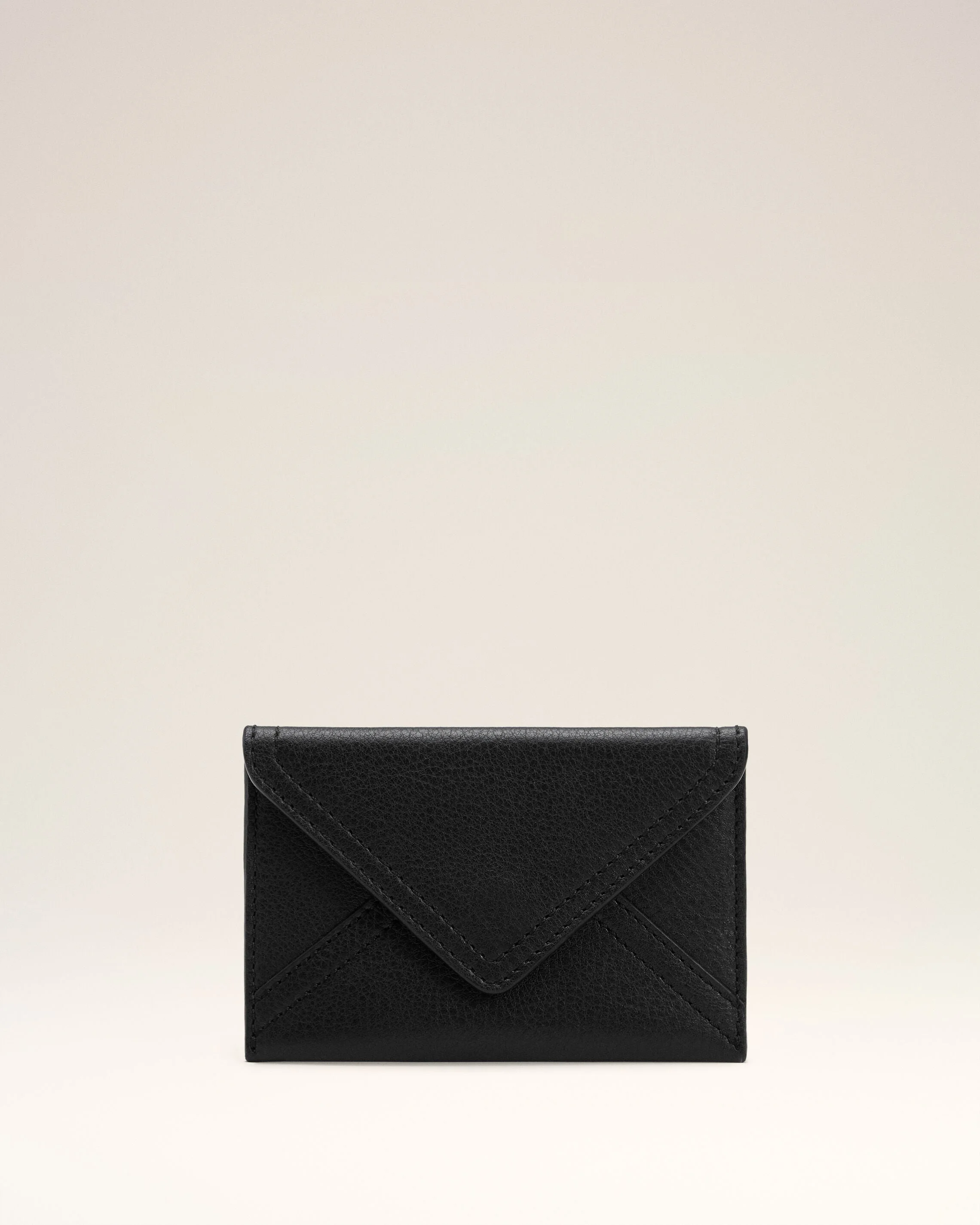 BLACK SMOOTH LEATHER ETIENNE ENVELOPE CARD HOLDER - 1