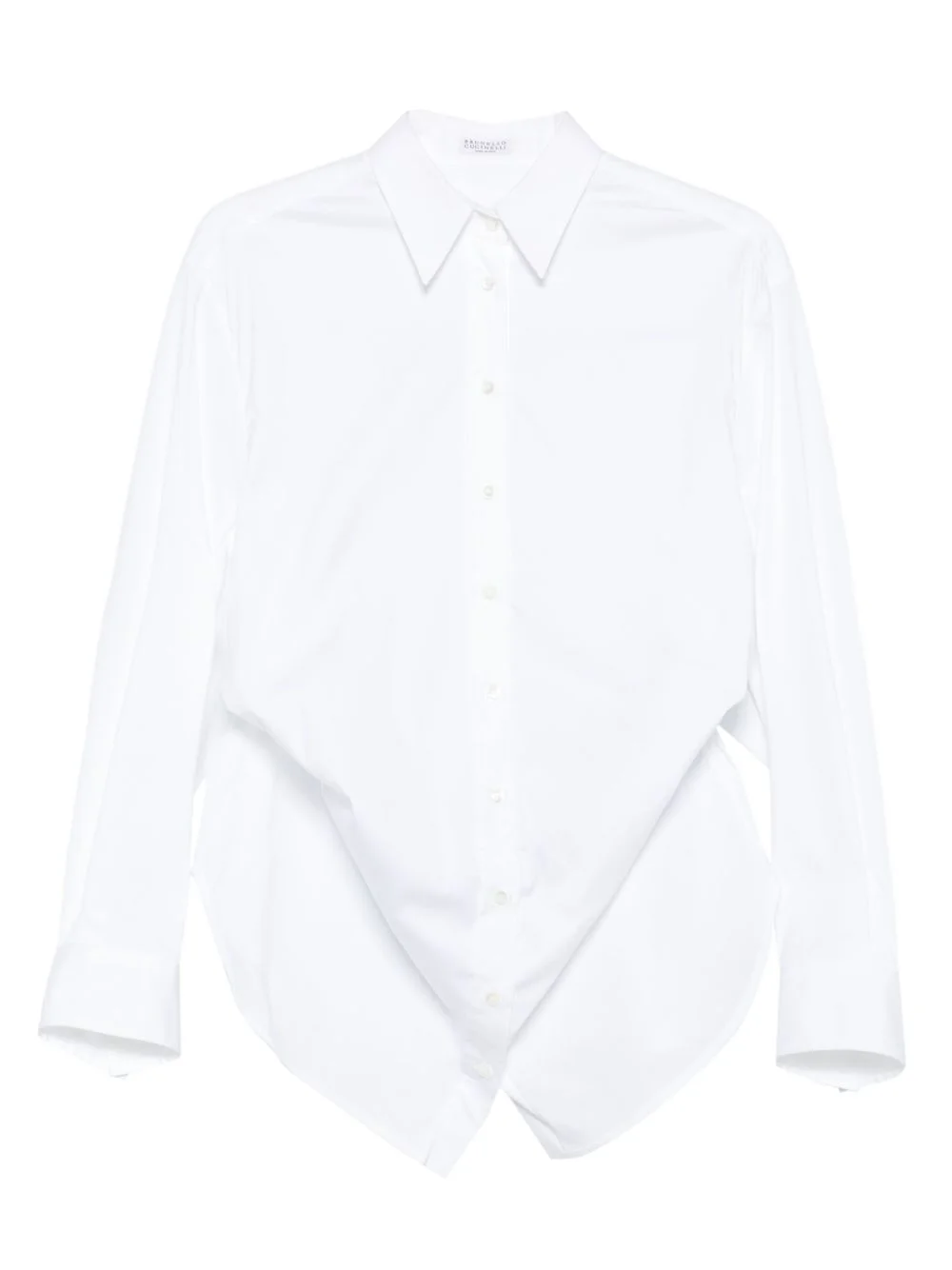 button-up curved-hem shirt - 1