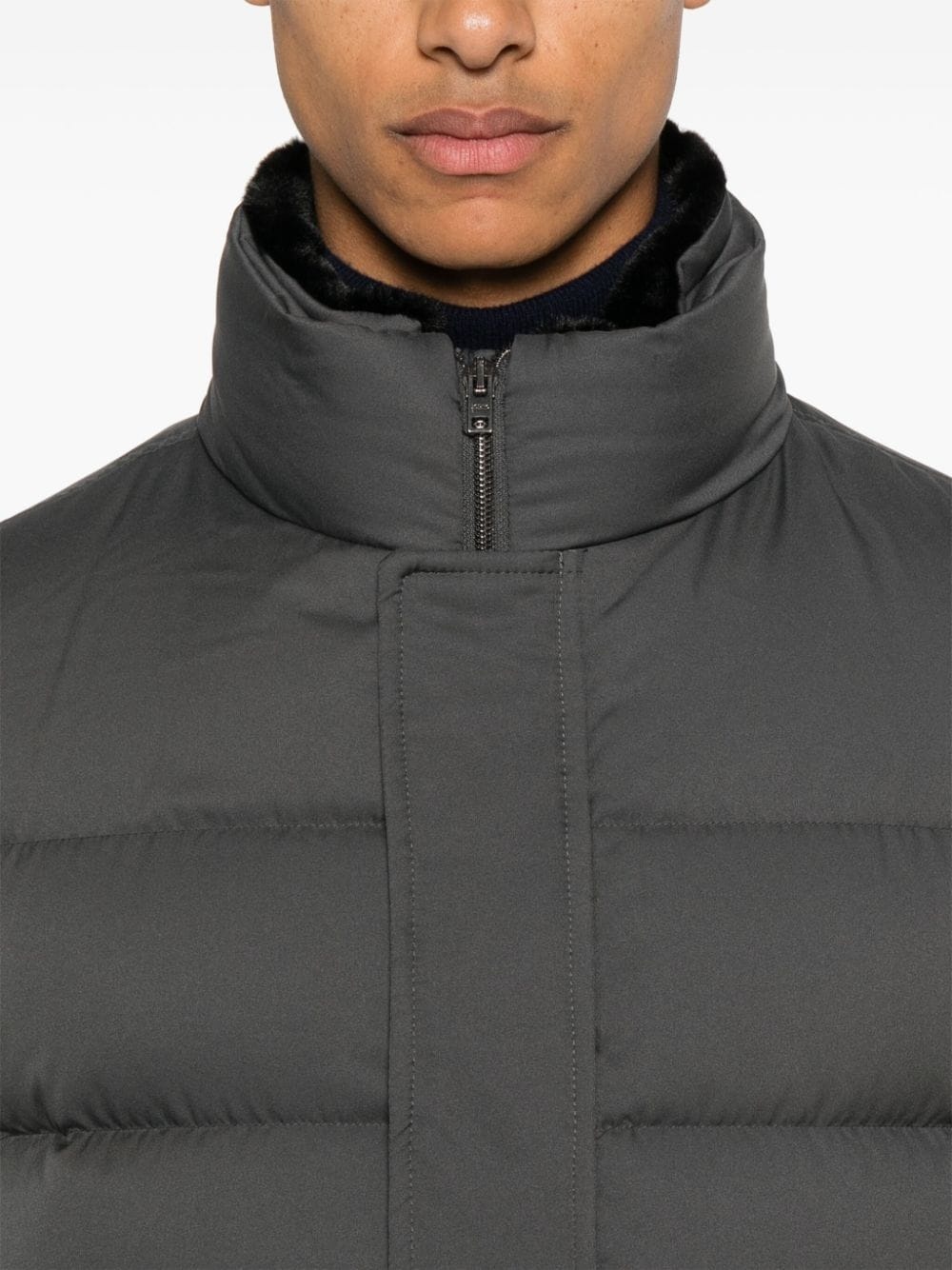 logo-plaque puffer jacket - 5