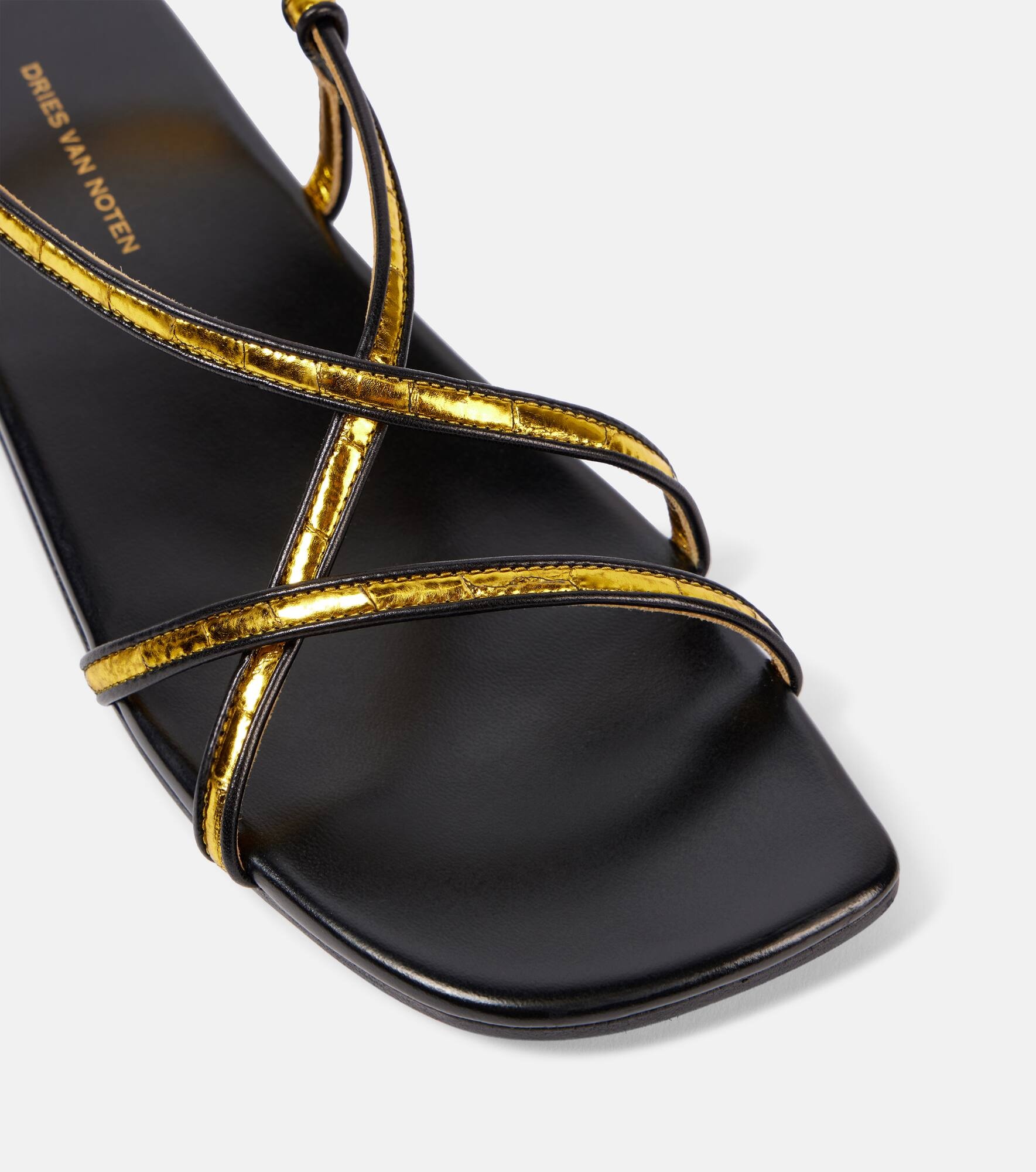 Metallic leather sandals - 5