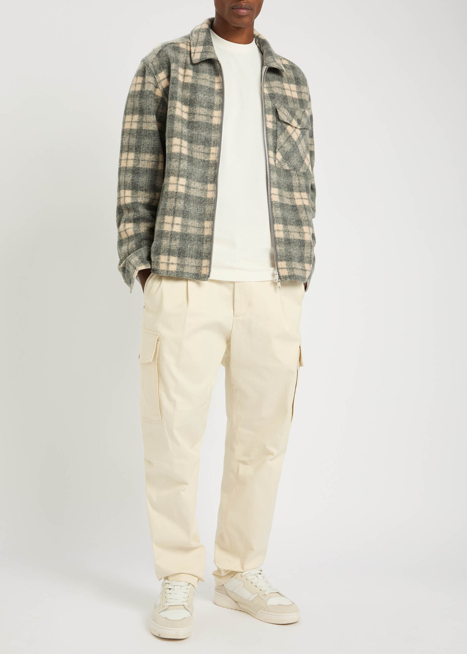 Moncler Logo Checked-intarsia Felt Overshirt - 4