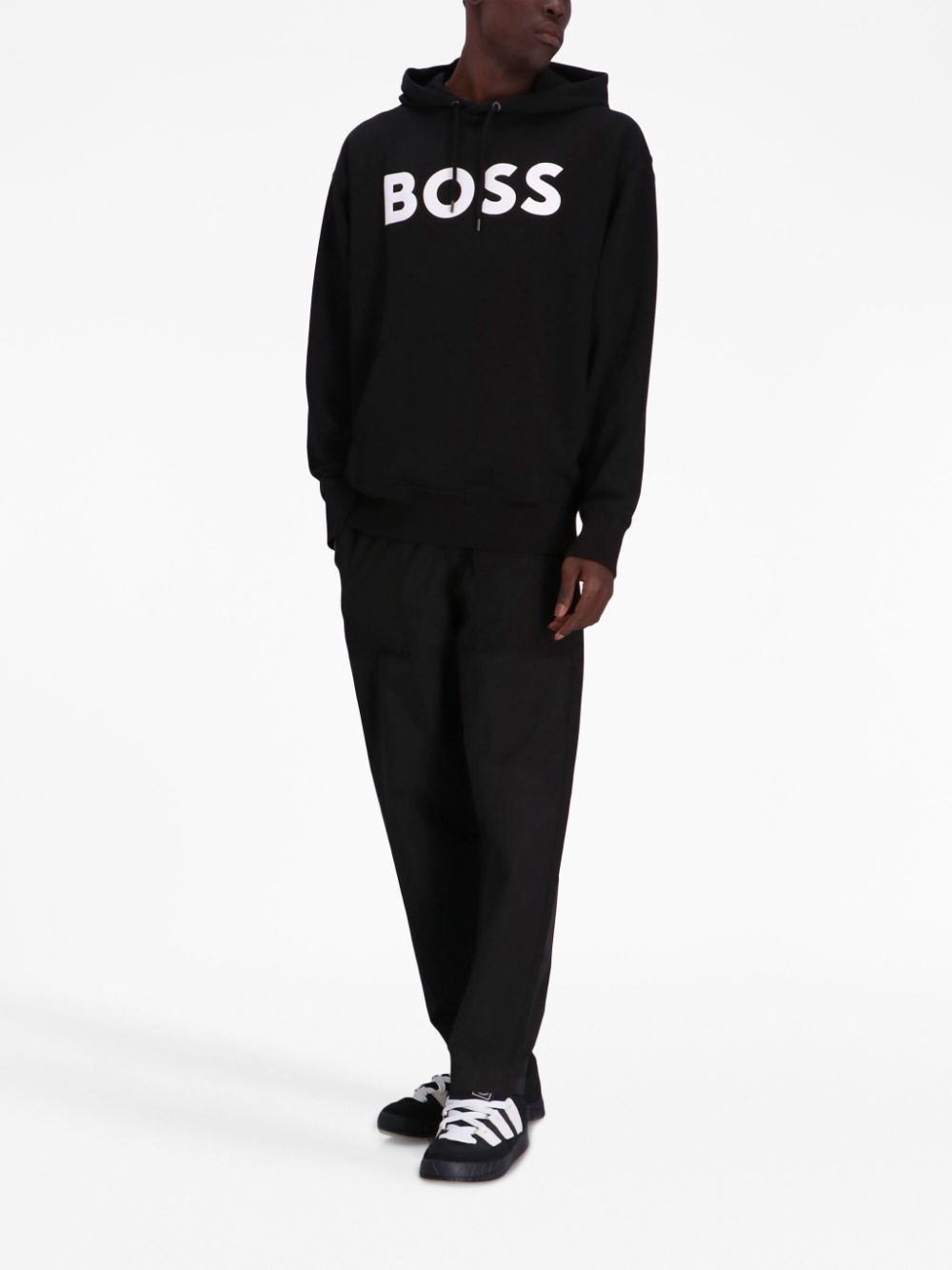 logo-print cotton hoodie - 2