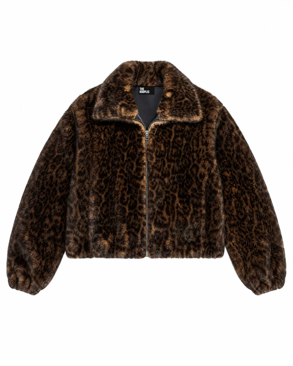 LEOPARD-PRINT FAUX FUR COAT - 1
