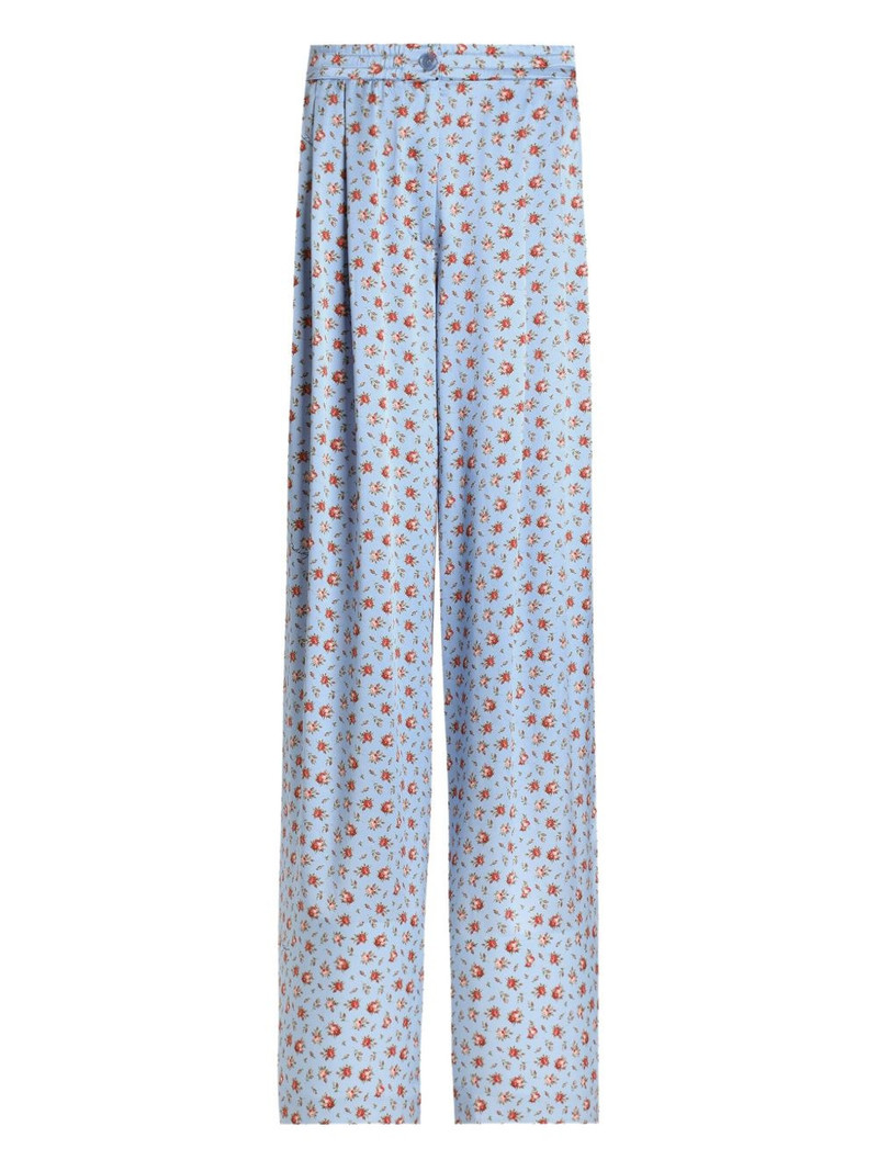 floral-print silk trousers 1