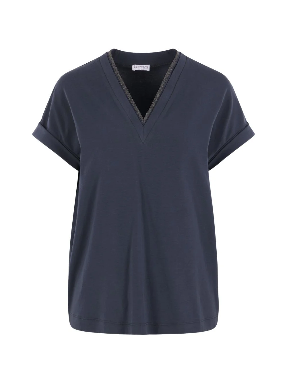 rolled-cuff T-shirt - 1