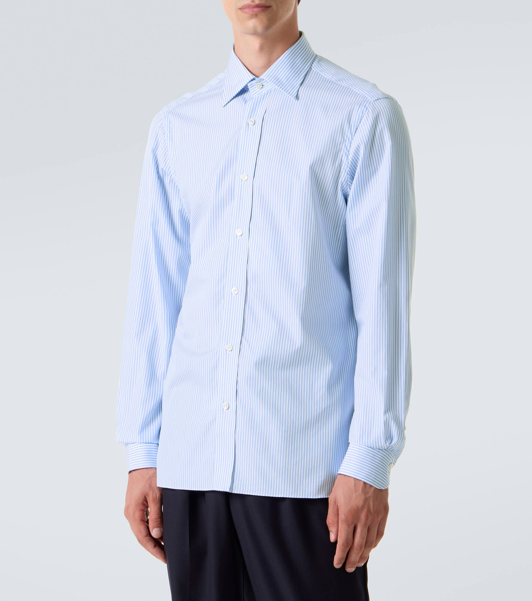 Striped cotton poplin shirt - 3