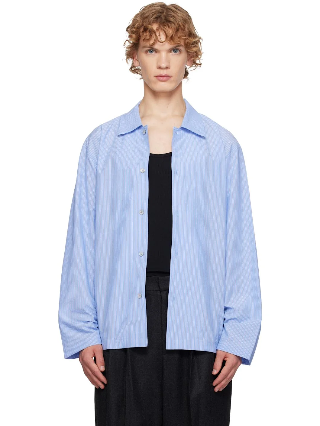 Blue Striped Pyjama Shirt - 1