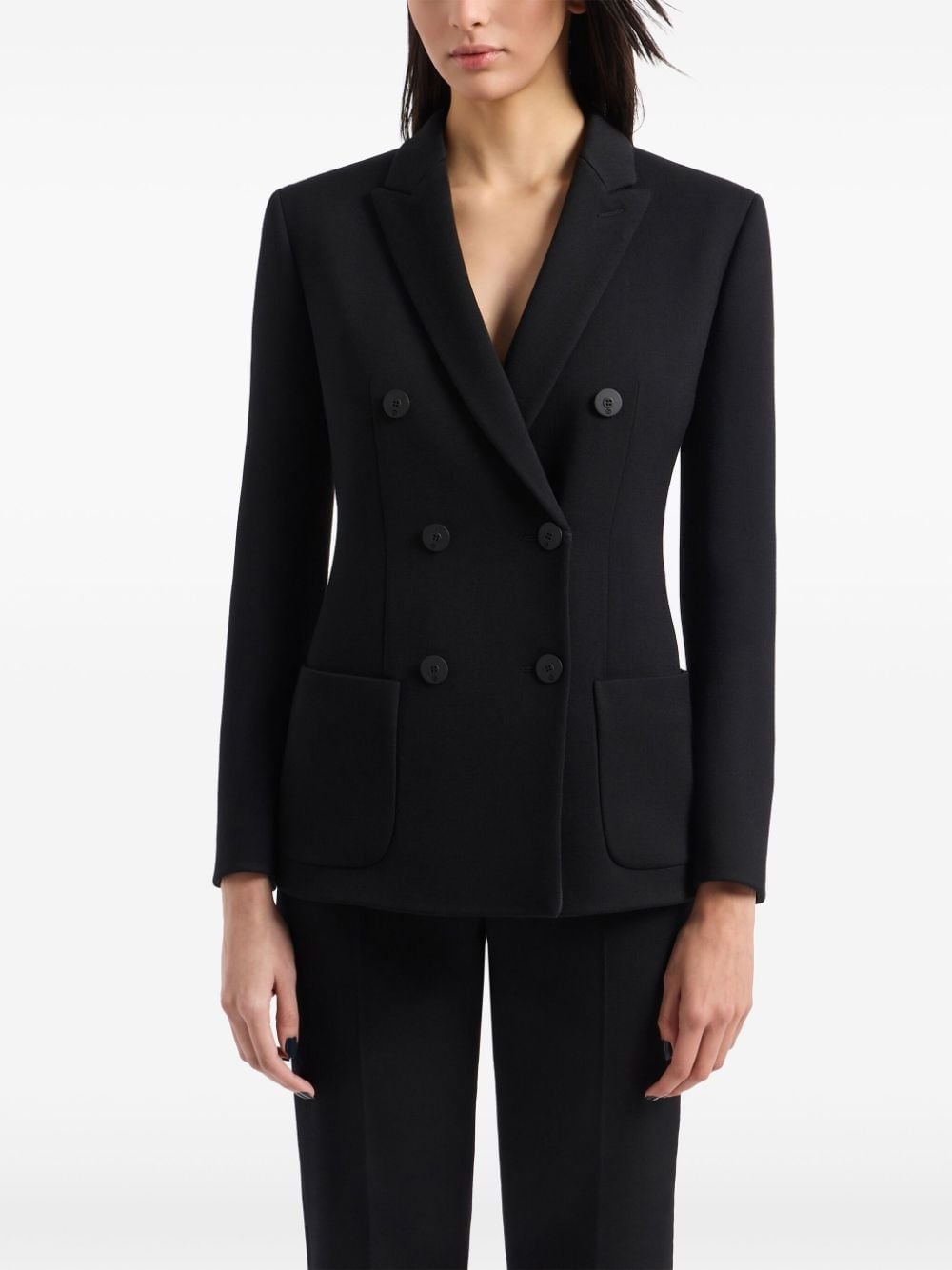 notched-lapels double-breasted blazer - 2