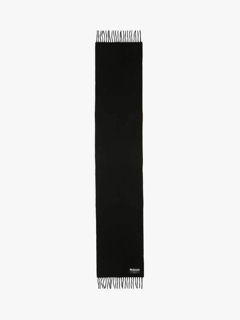 Mcqueen Tag Scarf in Black - 1