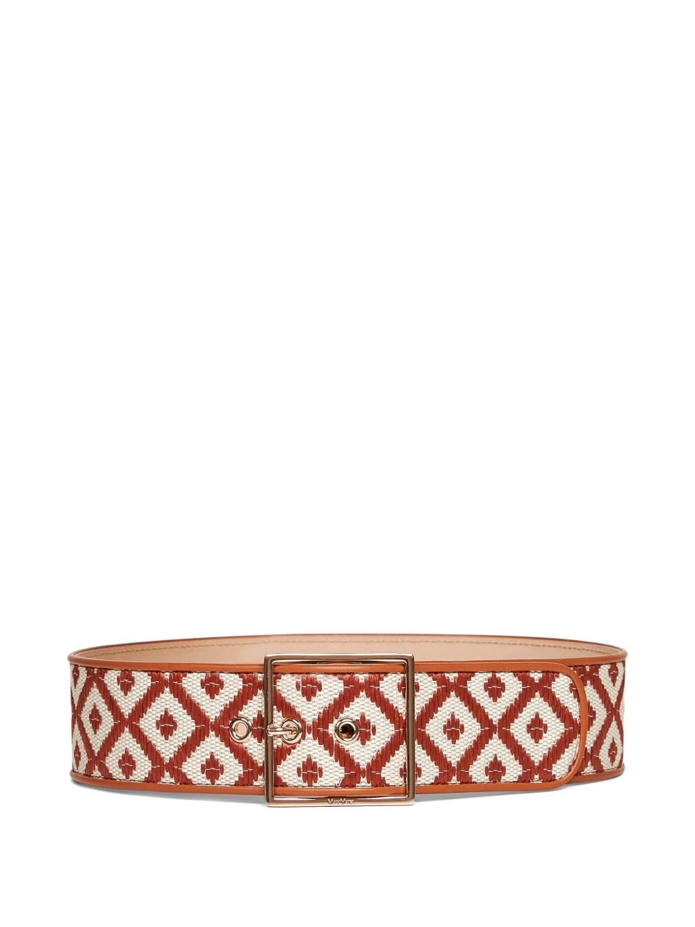 raffia-effect wide fabric belt - 1