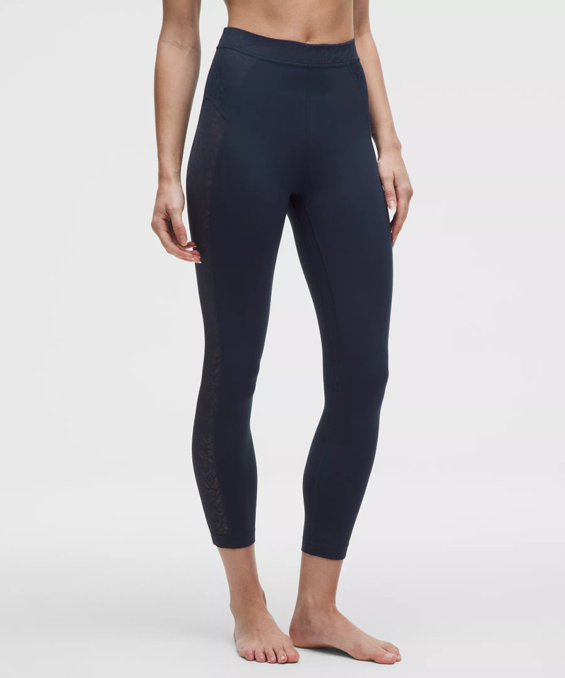 Paisley Sheer Lace Jacquard Panelled High-Rise Tight 25" 5