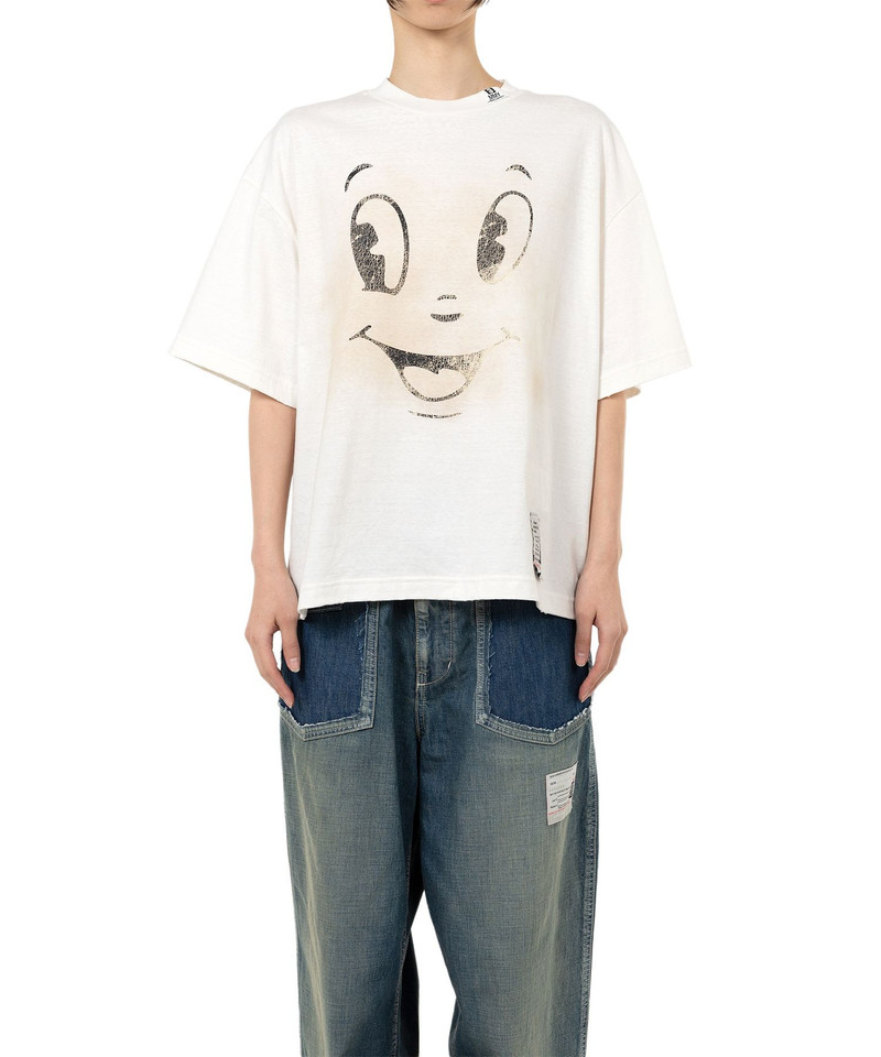 Happy Face Printed Distressed T-shirt 4