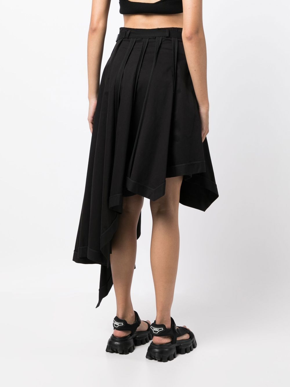 lace-up asymmetric skirt - 4