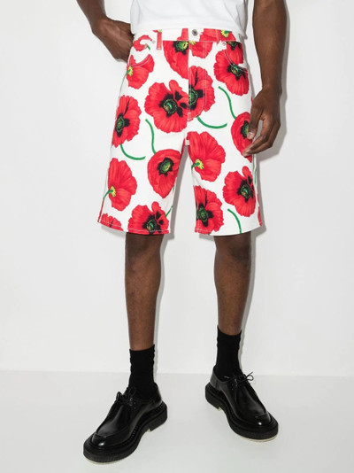 KENZO poppy-print Bermuda shorts outlook