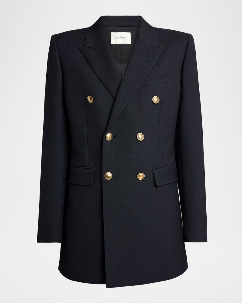 Wool Gabardine Double-Breasted Jacket 1
