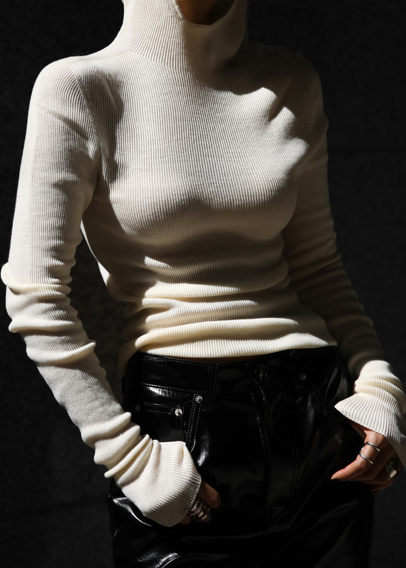 Danae Hooded Knit Top - Off White 3