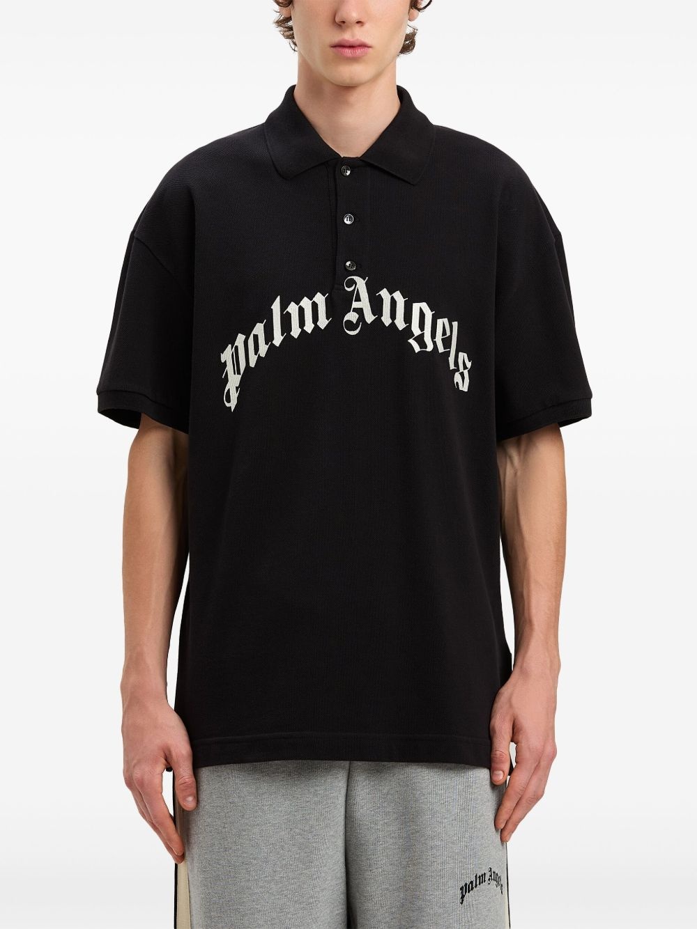 logo-print polo t-shirt - 3