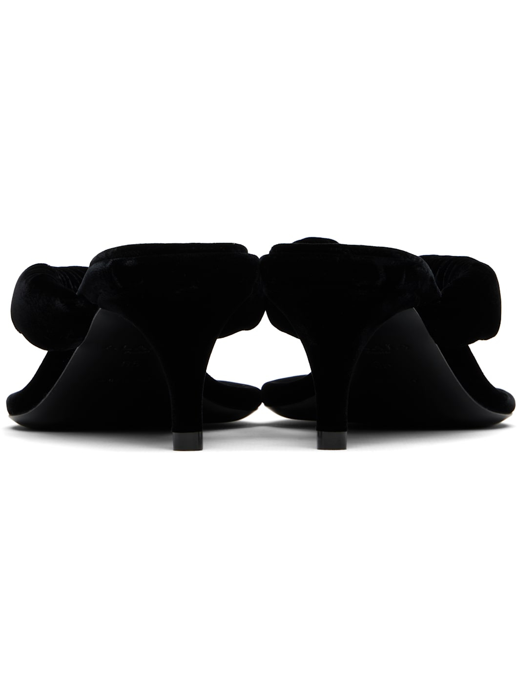 Black Velvet Tong Mules - 2
