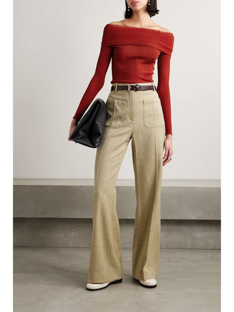 Victoria Beckham Ribbed-knit turleneck top outlook