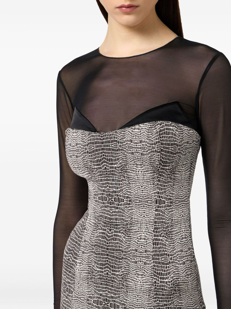 python-print mesh-insert midi dress 5