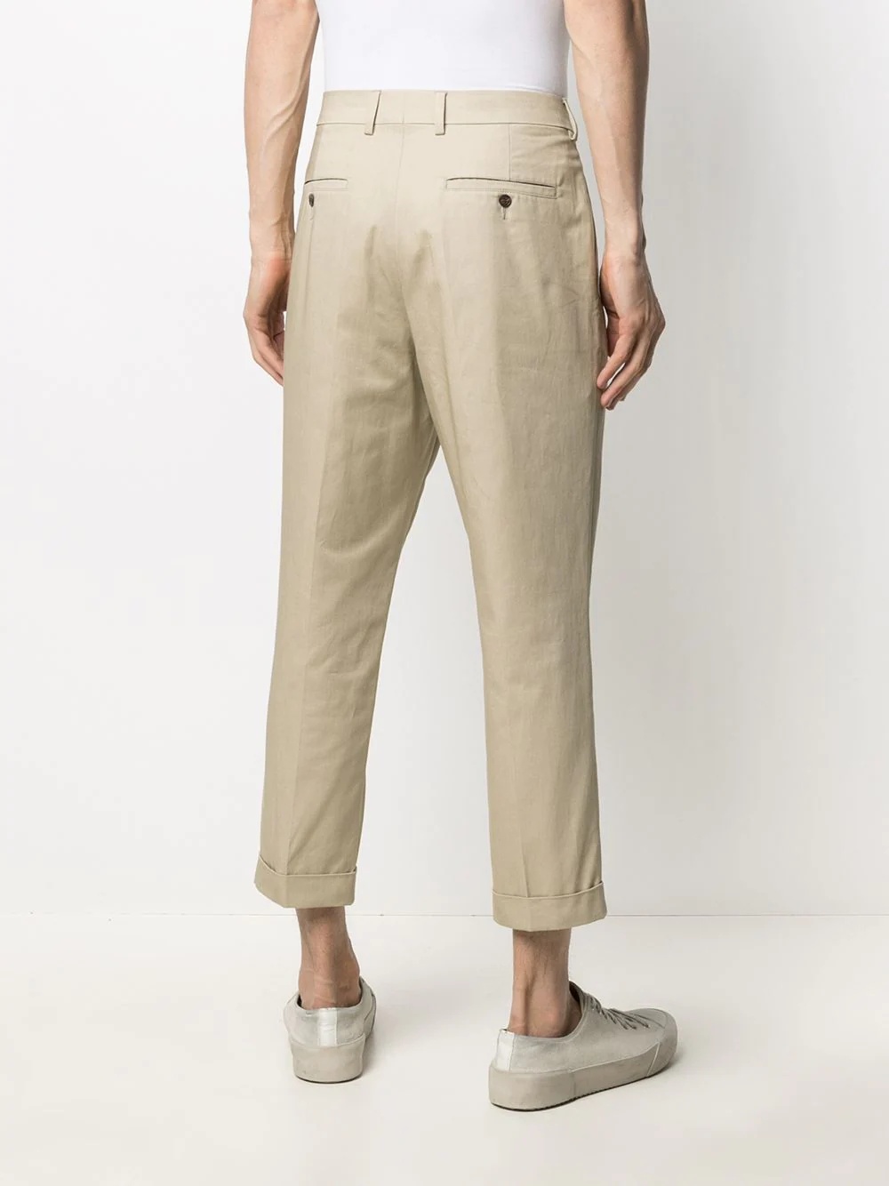 turn-up hem tapered chinos - 4