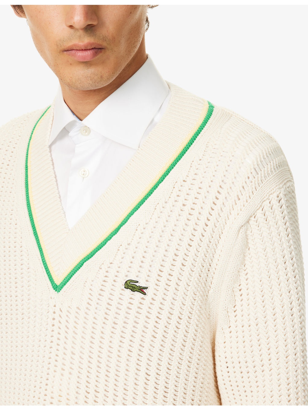 Regular-Fit V-Neck Cotton-Blend Jumper - 5