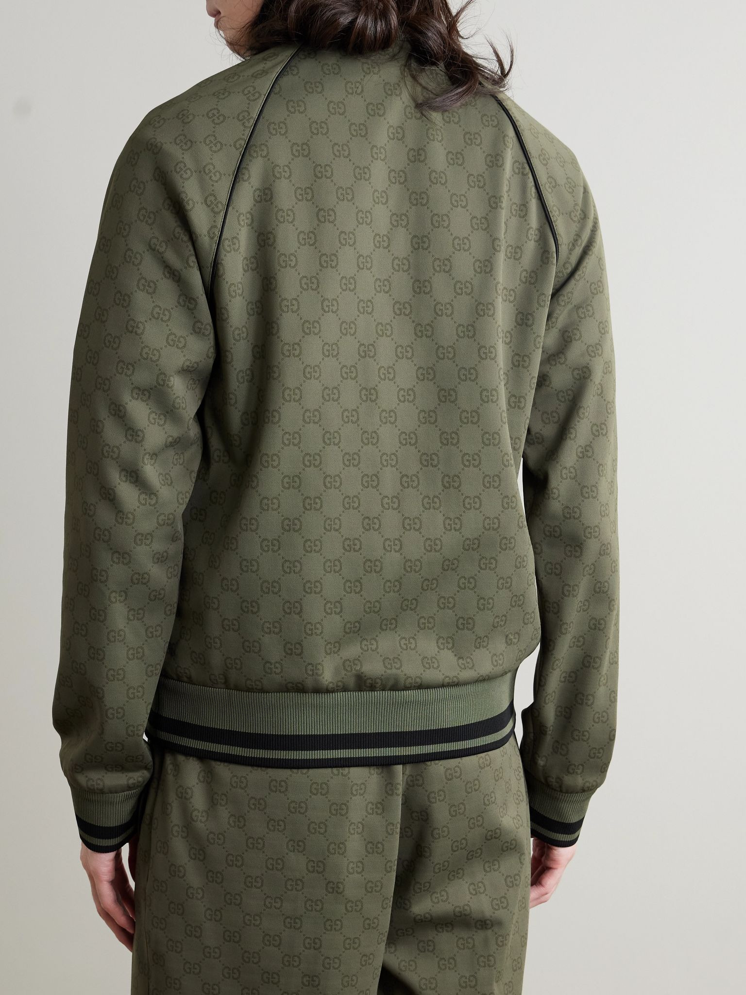 Logo-Jacquard Track Jacket Forest green - 3