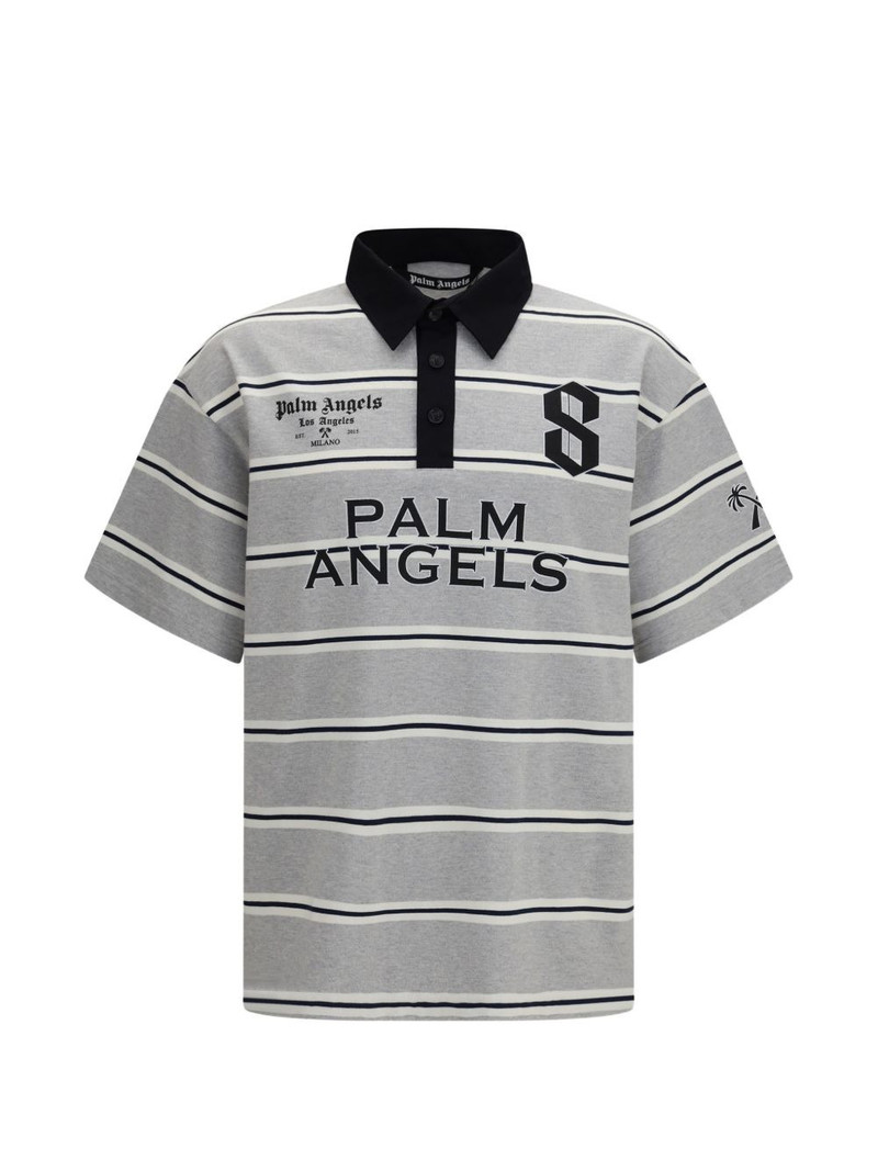 striped logo-print polo shirt 1