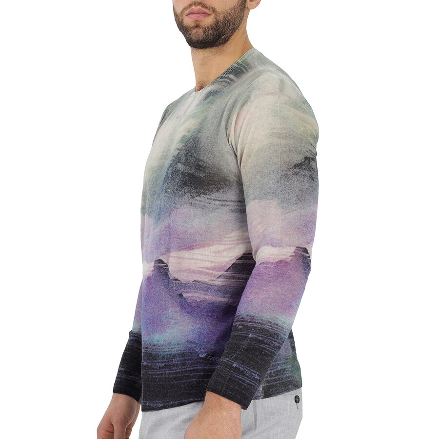 Emporio Armani Men's Abstract Print Cashmere Sweater - 2