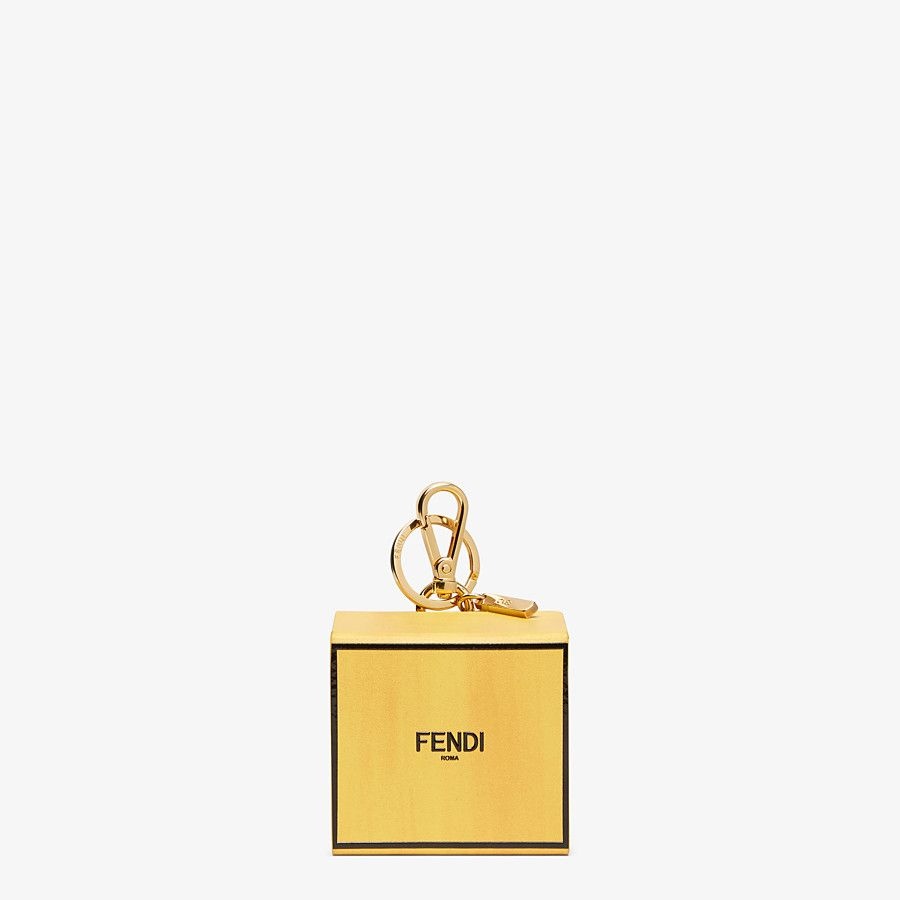 Yellow leather key ring - 1