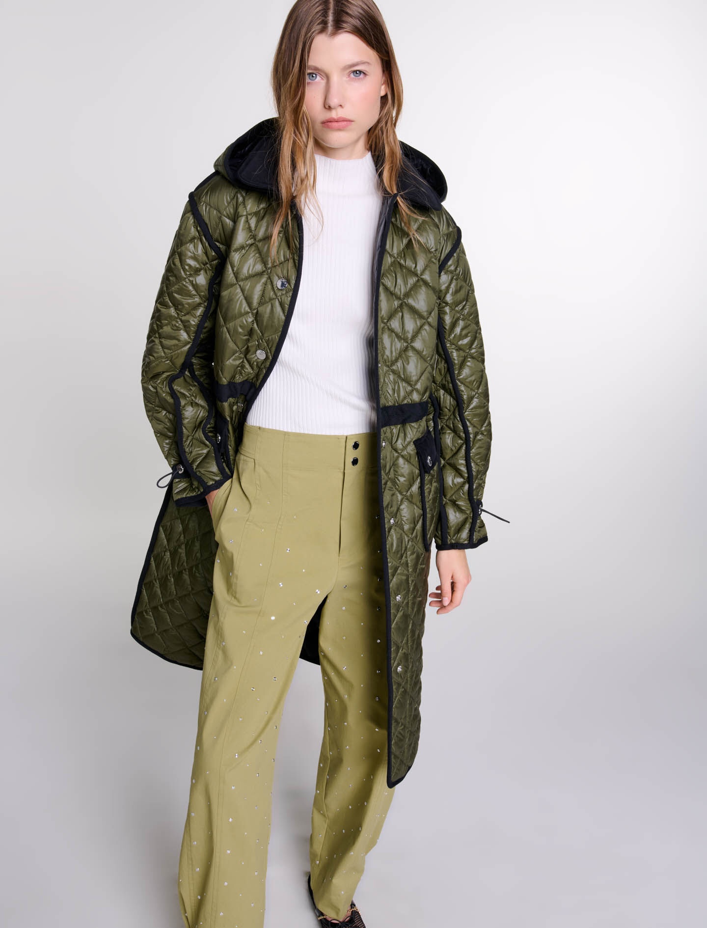 Contrast quilted puffer jacket - 6