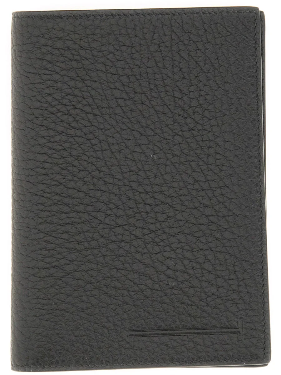 Tom Ford Men Leather "T" Card Holder - 1
